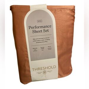 Threshold Performance King Sheet Set - Rust NWT